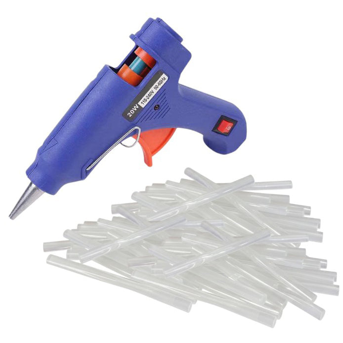 Full Size Dual Temp Hot Glue Gun Kit with 45 Glue Sticks and Precision Nozzle