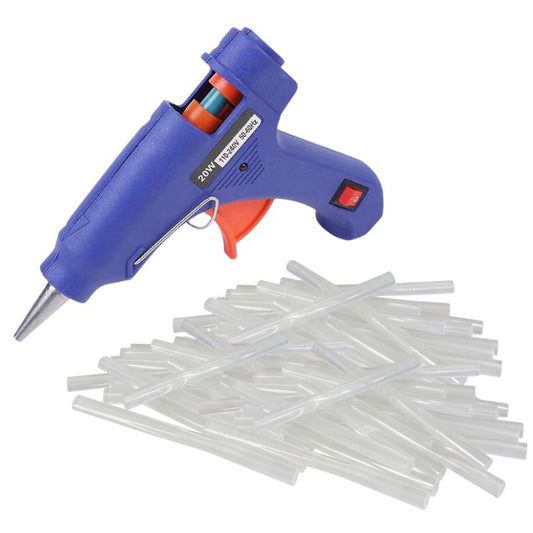 Full Size Dual Temp Hot Glue Gun Kit with 45 Glue Sticks and Precision Nozzle