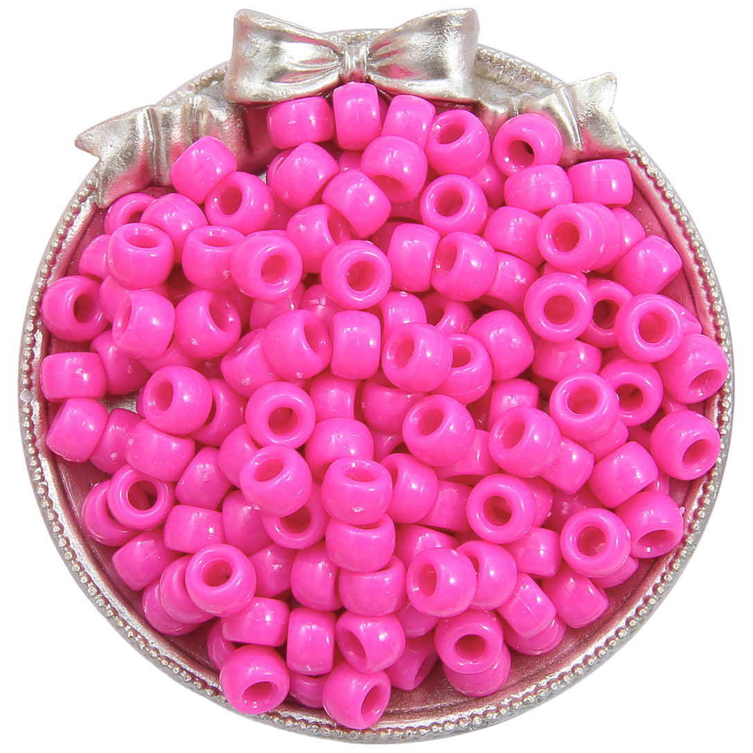 6x9mm Pony Beads Bulk for Bracelet Making Kandi Jewelry Hair Braids Crafts, Pack of 1000