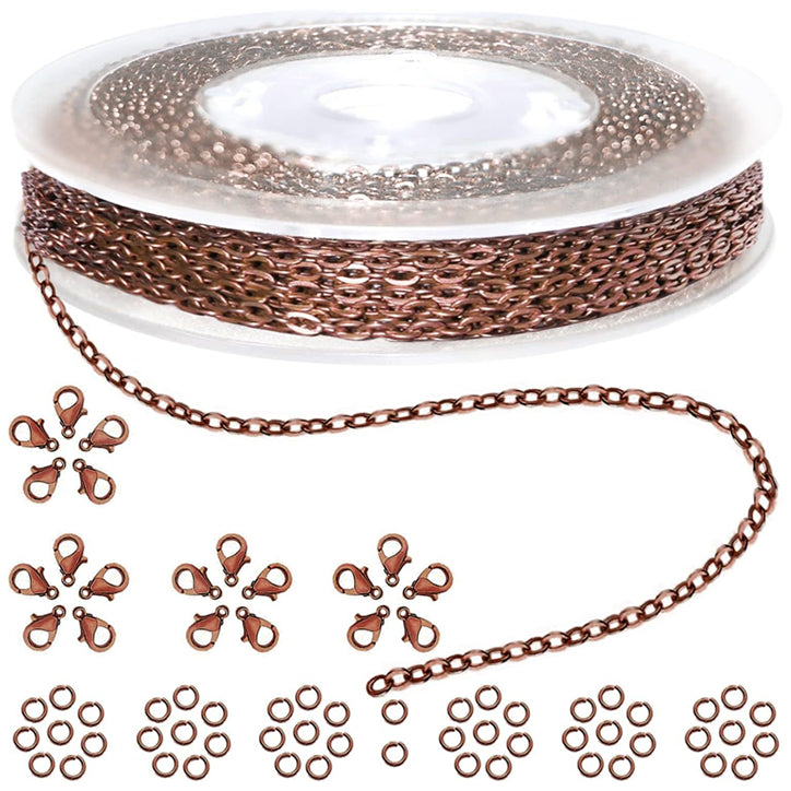 Plated Iron Rolo Link Cable Chain Roll for Jewelry Making Necklace Bracelet and DIY Craft Supplies