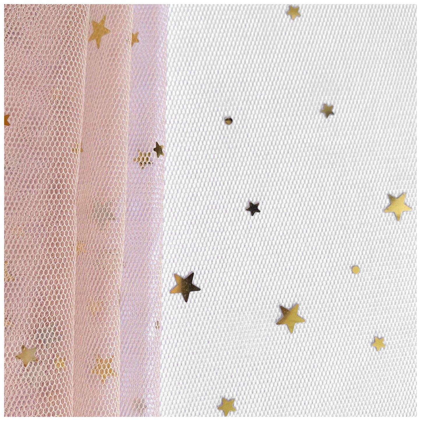 Glitter Tulle Fabric Roll With Star Moon Sequins for Tutu, Bridal Veil, Wedding Decor