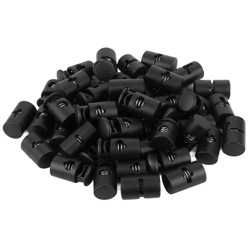 Plastic Cord Lock Single Hole Spring Toggle Stopper for Shoelaces Drawstrings Bags Clothing and Paracord
