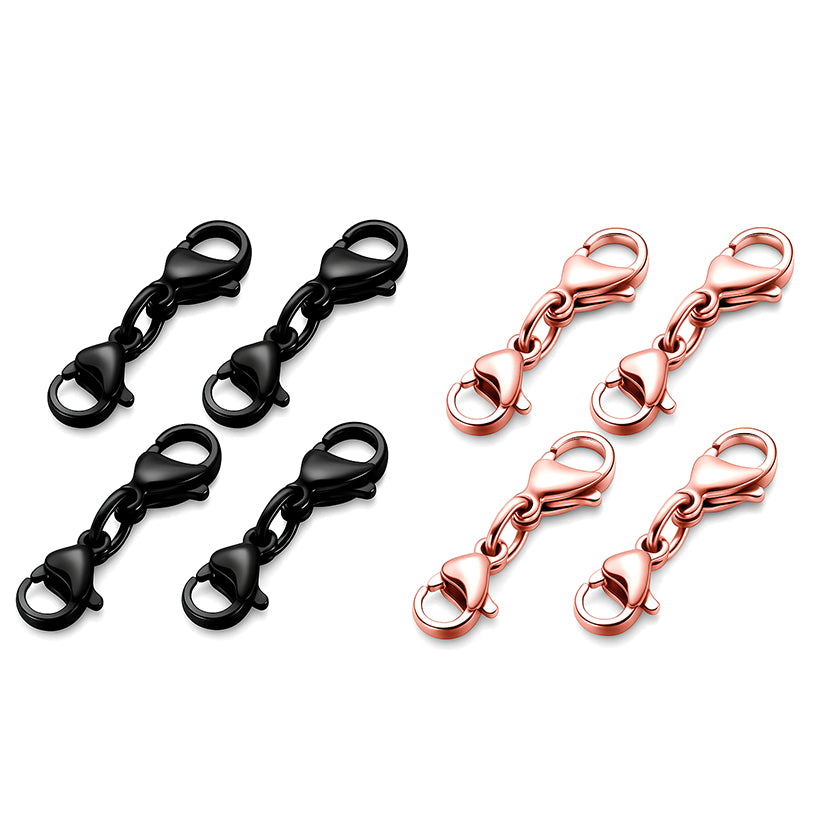 Stainless Steel Double Lobster Clasp Necklace Extenders for DIY Jewelry Making