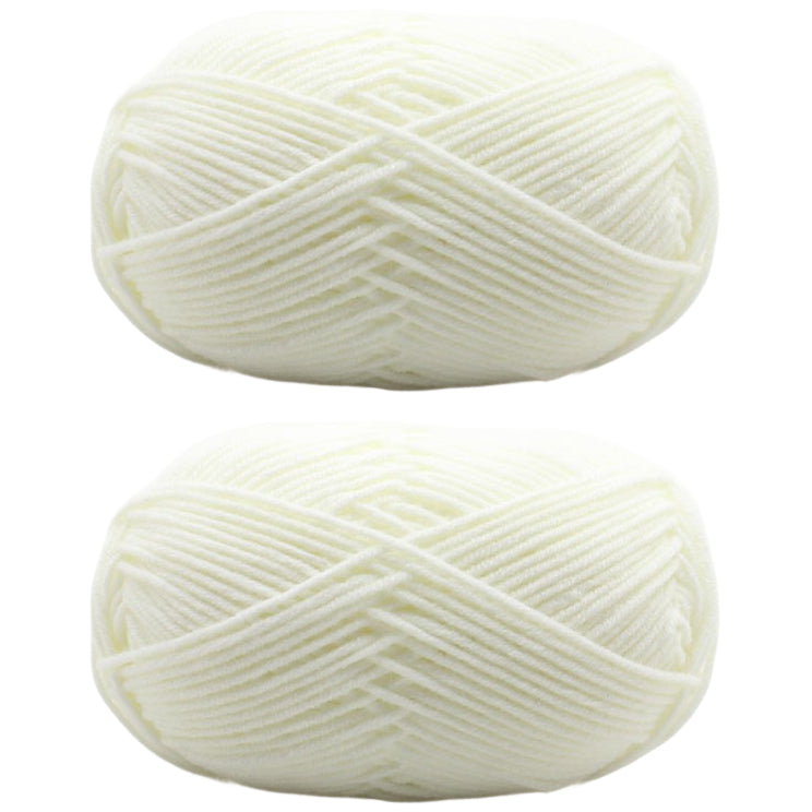 Milk Cotton Yarn 2mm Medium 4 Ply for Crochet Knitting and DIY Crafts, 50 Grams/1.76oz 140 yards, Pack of 2