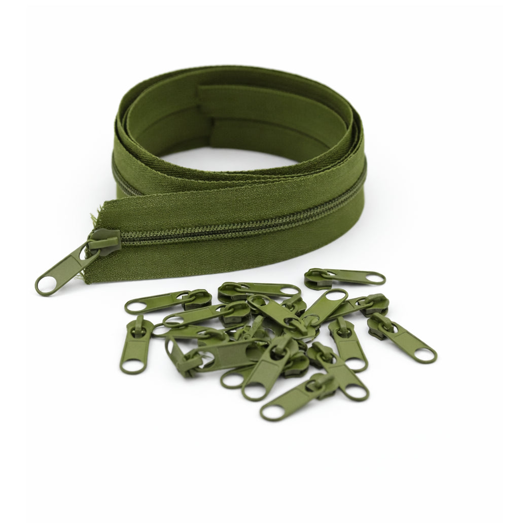 10 Yard Nylon Coil Zipper Roll with 25 Sliders Bulk Sewing Zippers for Bags Clothing Cushions and DIY Crafts