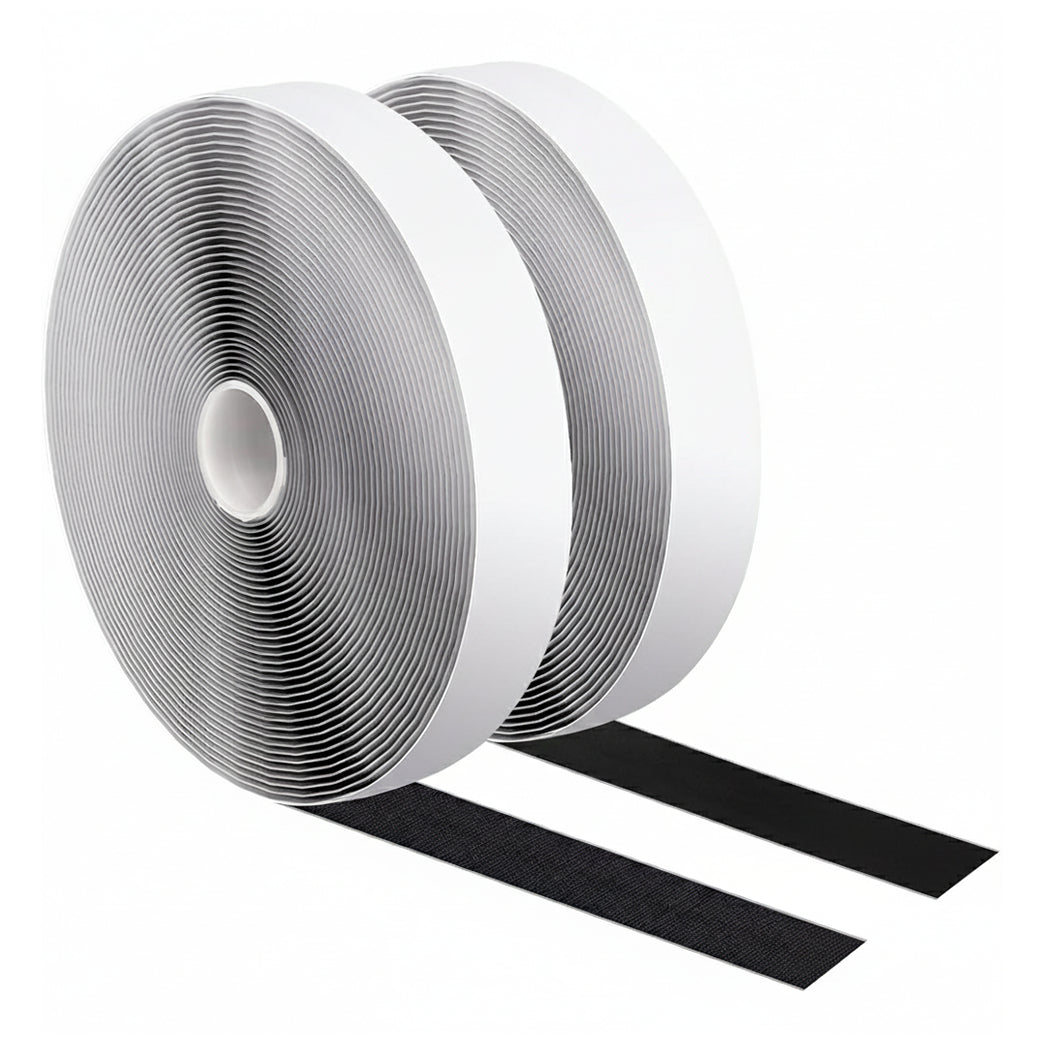 Heavy Duty Adhesive Hook and Loop Tape for Couch Cushions Rugs and Wall Mounting, Pack of 2