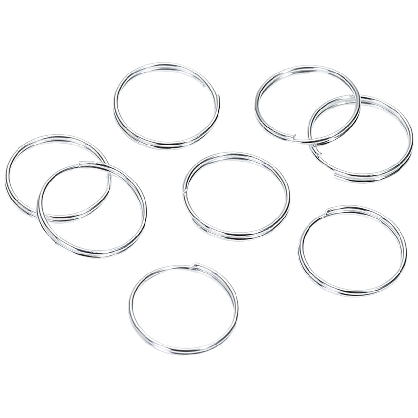 Metal Key Rings Silver Split Keychain Rings for Keys Crafts Car Office, Pack of 100
