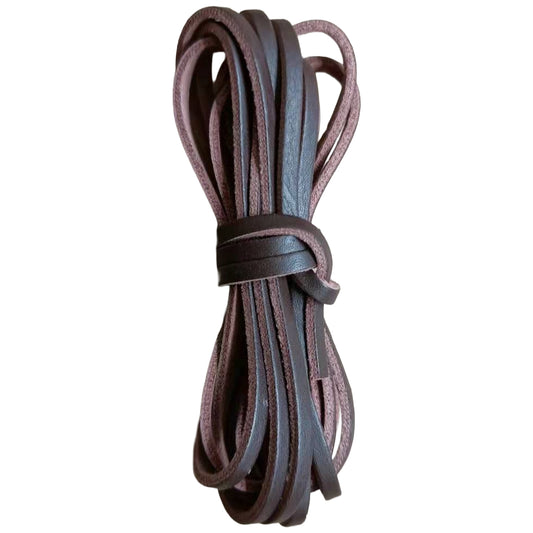 Flat Genuine Leather Cord Strip for Jewelry Braiding Crafts Shoelace Repair Sewing and Leatherworking Projects