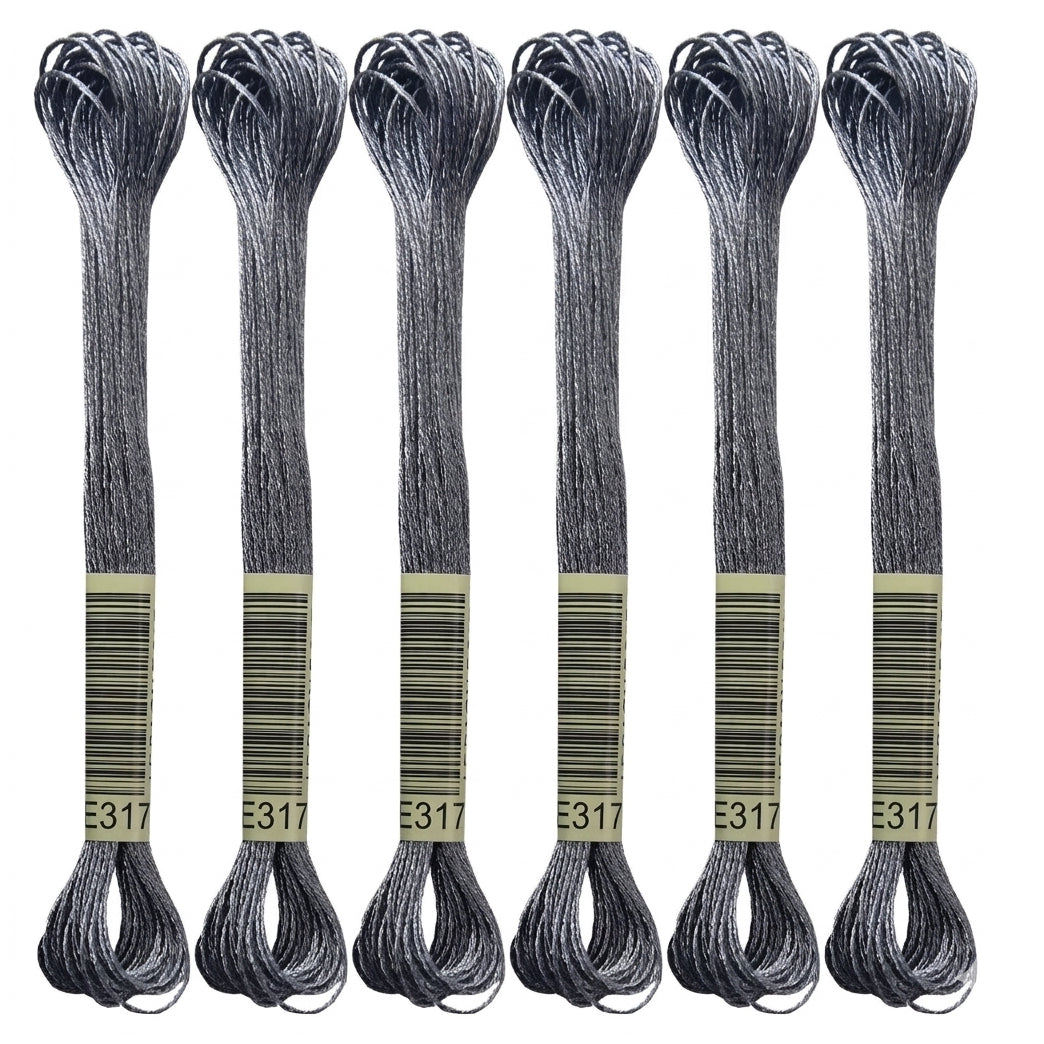 6-Skein Metallic Embroidery Floss for Cross Stitch, Friendship Bracelets, String Art, and DIY Crafts
