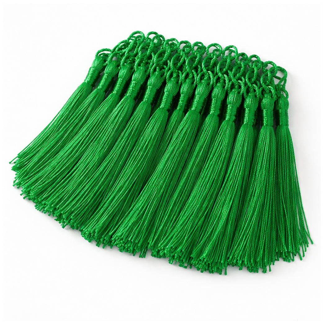 Mini Tassels with Loops 5 Inch Polyester Silky Tassels for Bookmarks and Crafts, Pack of 120