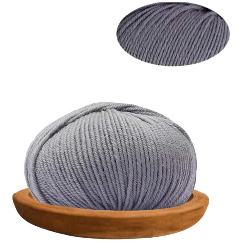 Gray 100% Merino Wool Yarn, 4 Strands, 140 Yards 50g/1.76oz, 6-Ply Soft Yarn for Knitting & Crocheting