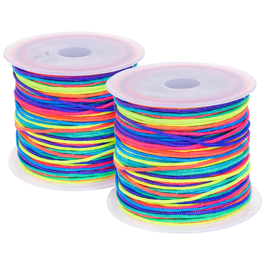 1 mm Rainbow Stretch Elastic Cord for Bracelets Jewelry Making and Beading Crafts