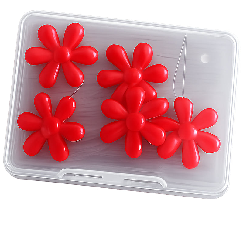 Embroidery Needle Threader Tool with Plastic Flower Head for Sewing Knitting Quilting Crafts, Pack of 5