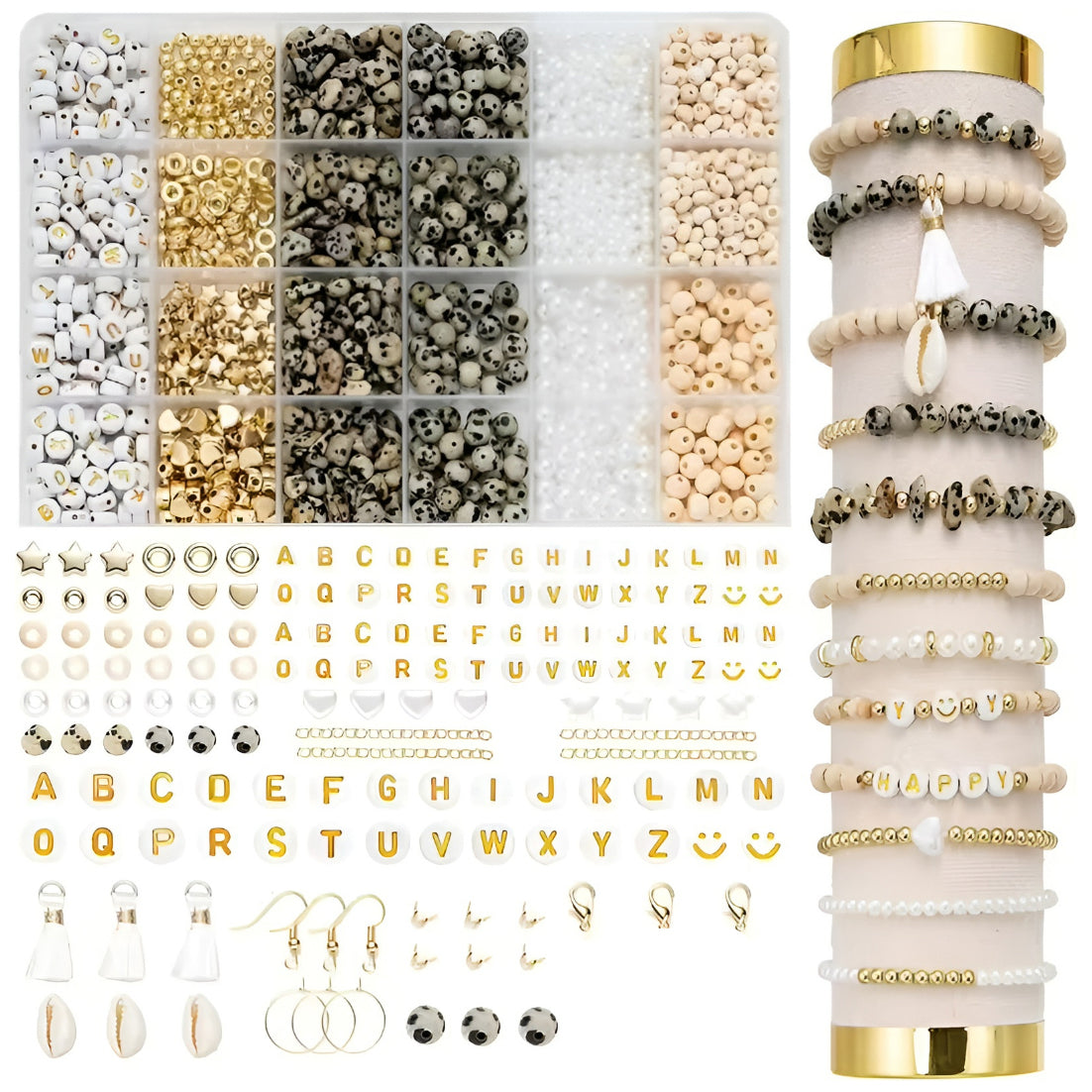 Natural Stone Beads Jewelry Making Kit Irregular Gemstone Supplies for DIY Bracelets Necklaces Earrings Adults