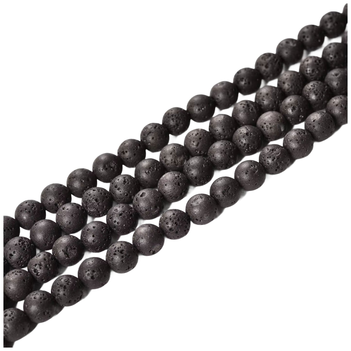 15 Inch Strand Lava Stone Beads for Jewelry Making, Natural Round Beads for Bracelets and Necklaces