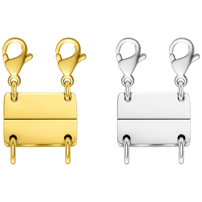 18K Gold and Silver Plated Layered Magnetic Necklace Clasp Separator for Stackable Necklaces