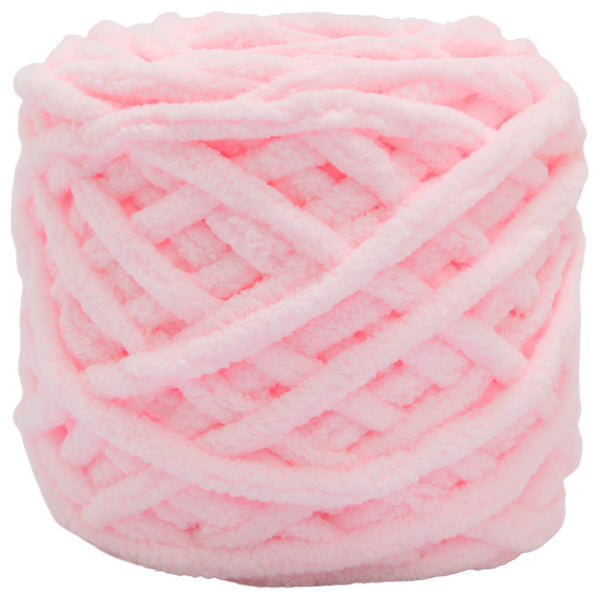 Light Pink Super Bulky Chenille Yarn for Knitting/Crochet, #6 Weight (55 Yards)