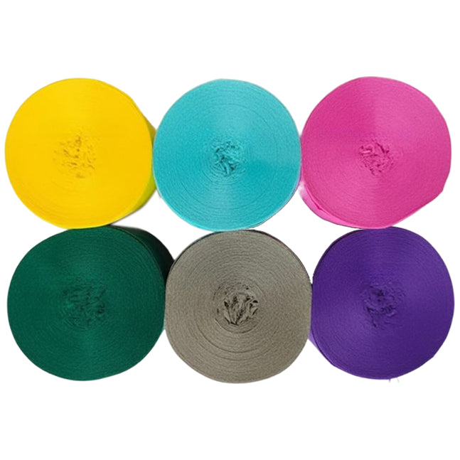 Crepe Paper Streamers 82ft Each Roll for Birthday, Wedding, and Party Decorations 1.77 Inch, Pack of 6