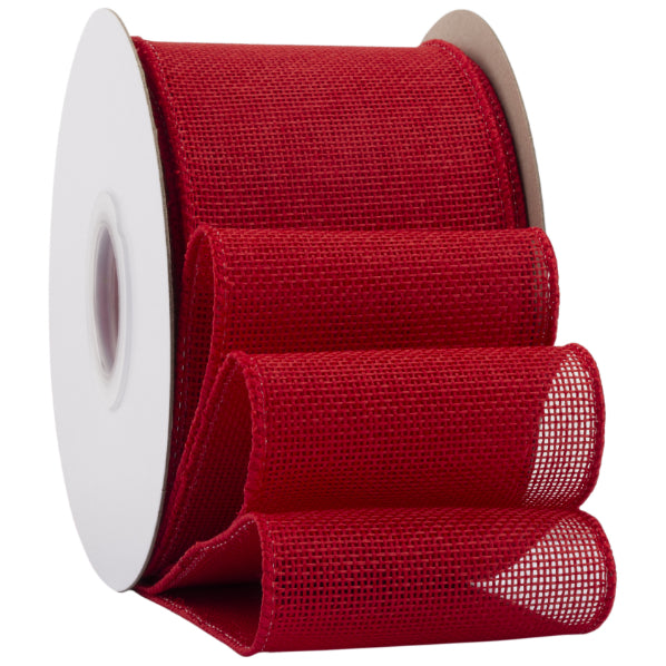 2.5 Inch x 10 Yards Natural Burlap Wired Ribbon Faux Linen for Bows, Wreaths, and Decorations