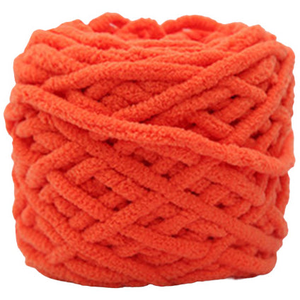 Orange Red Super Bulky Chenille Yarn for Knitting/Crochet, #6 Weight (55 Yards)