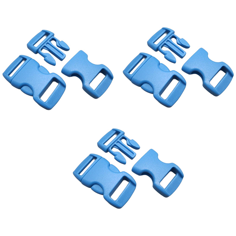 1 Inch Side Release Buckles Dual Adjustable Plastic Clips for Webbing Straps, Pack of 6