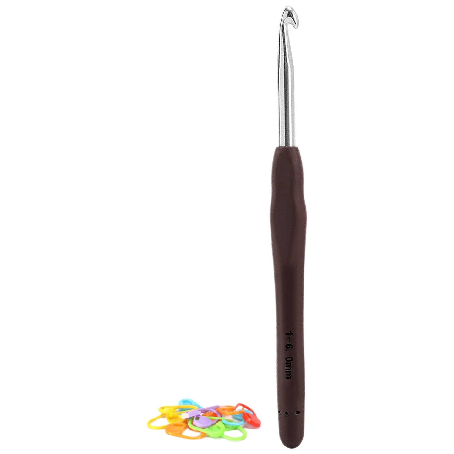 Extra Long Crochet Hook Ergonomic Anti Slip Handle with Stitch Markers for Knitting Crochet