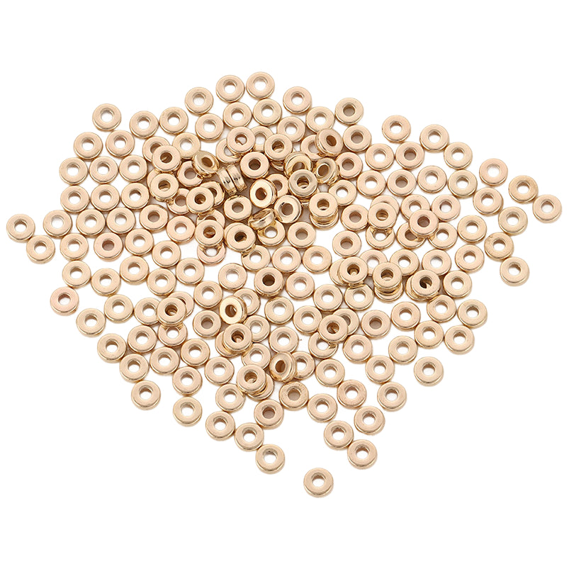 6mm Gold Flat Round Spacer Beads Disc Loose Beads for Diy Jewelry Bracelet Necklace Crafts, Pack of 1000