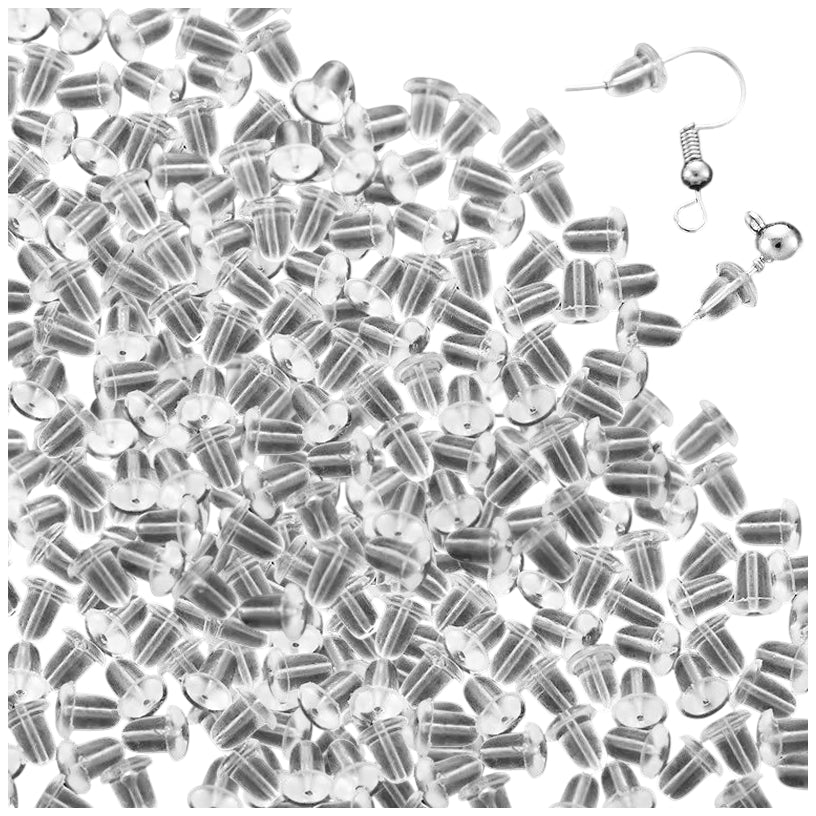 Soft Clear Silicone Earring Backs for Studs, Hypoallergenic Replacement Stoppers for Secure Everyday Wear