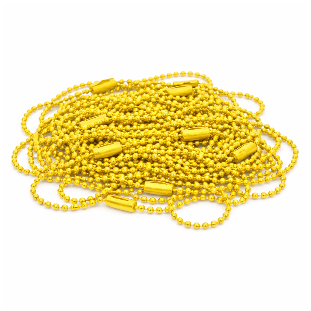 Ball Bead Chain Keychains 4.72 Inch Metal Dog Tag Chains with Connectors, Pack of 100