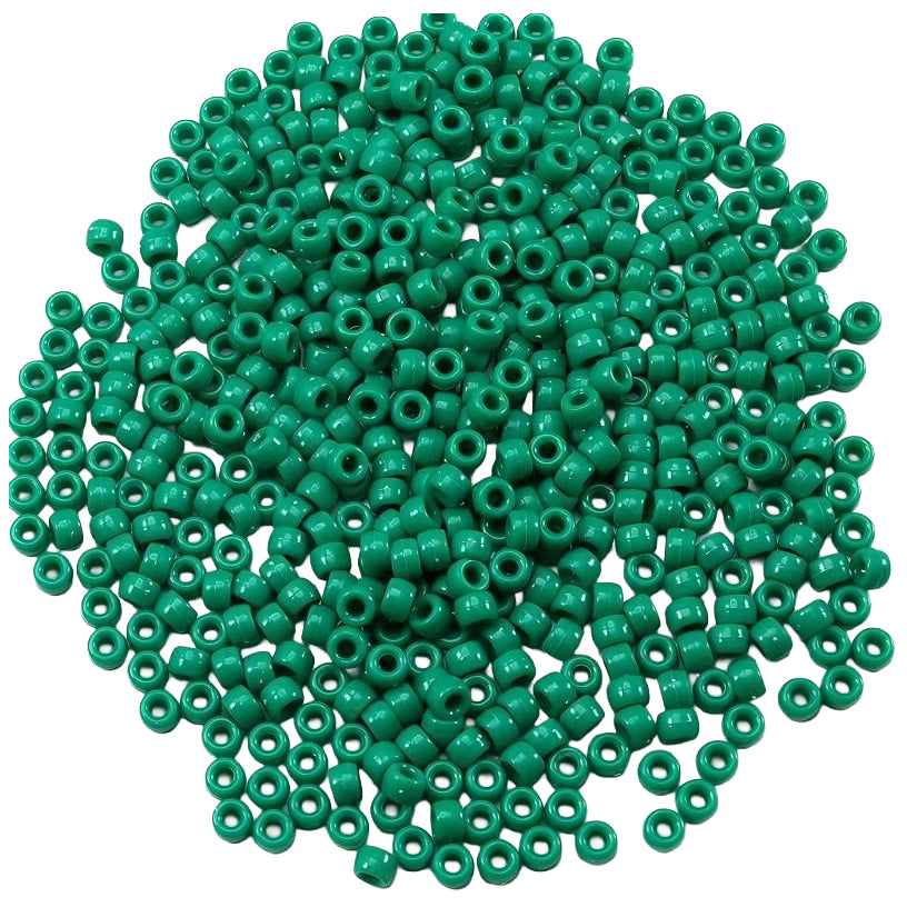 Plastic Pony Beads 6x9mm for Hair Braiding Bracelets Keychains and DIY Crafts, Pack of 300