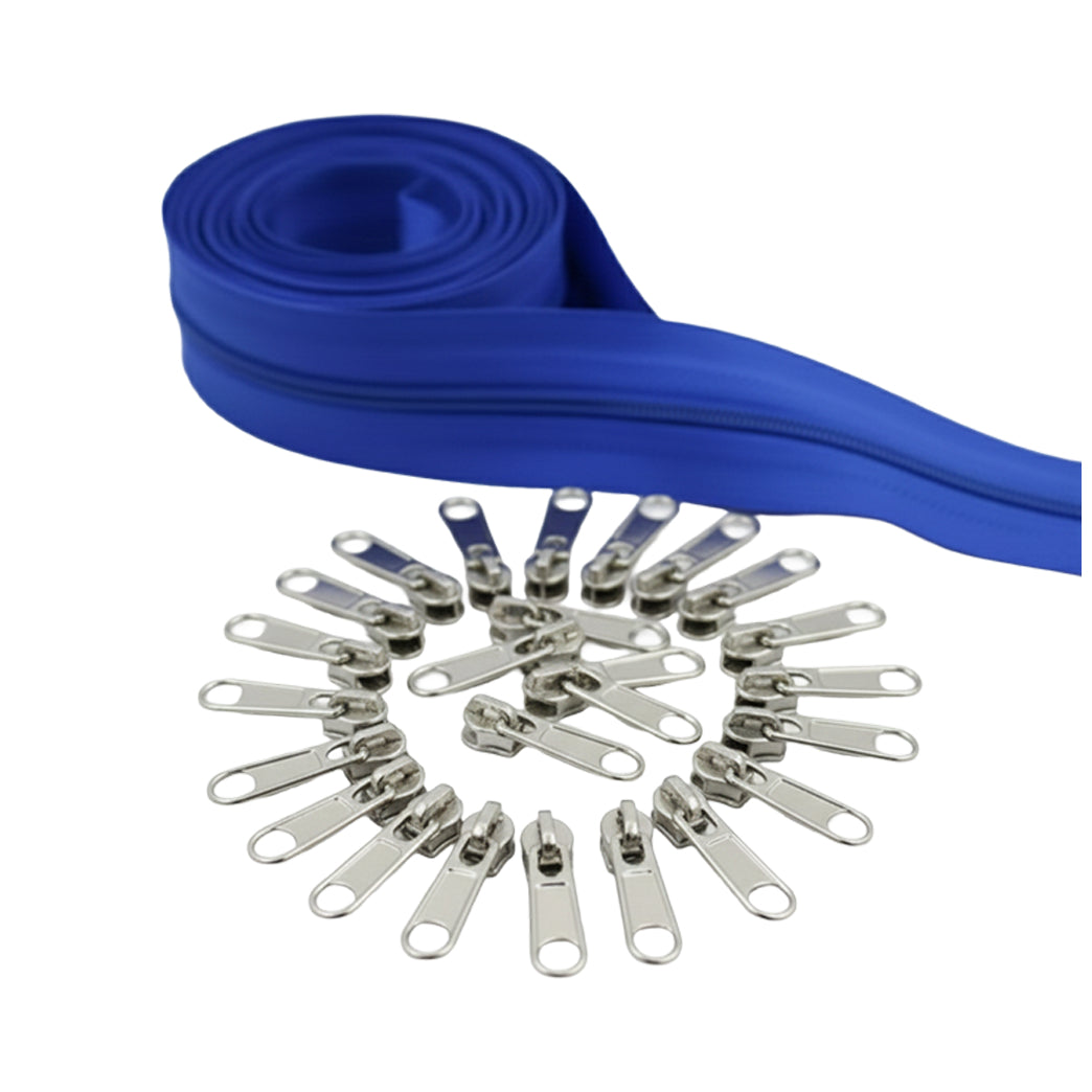 10 Yard Nylon Coil Zipper Roll with 25 Sliders Bulk Sewing Zippers for Bags Clothing Cushions and DIY Crafts