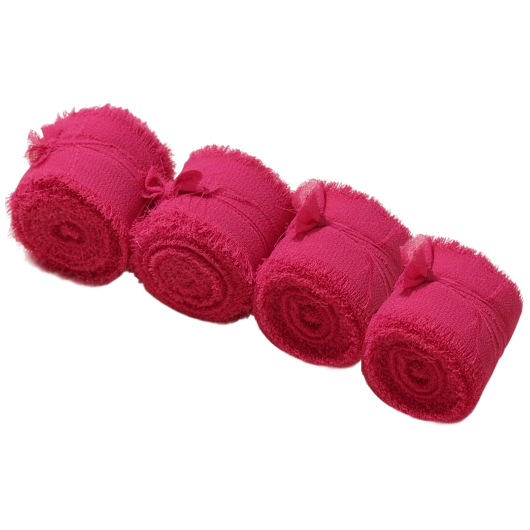 Chiffon Ribbon Rolls 1.5 Inch 5.5 Yards for Gift Wrapping Weddings Parties Floral DIY Crafts, Pack of 4