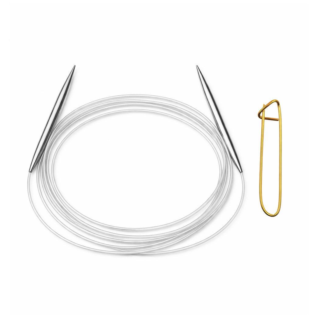 Stainless Steel Circular Knitting Needles with Stitch Holder for Hats Sleeves Scarves Baby Sweaters and Small Projects