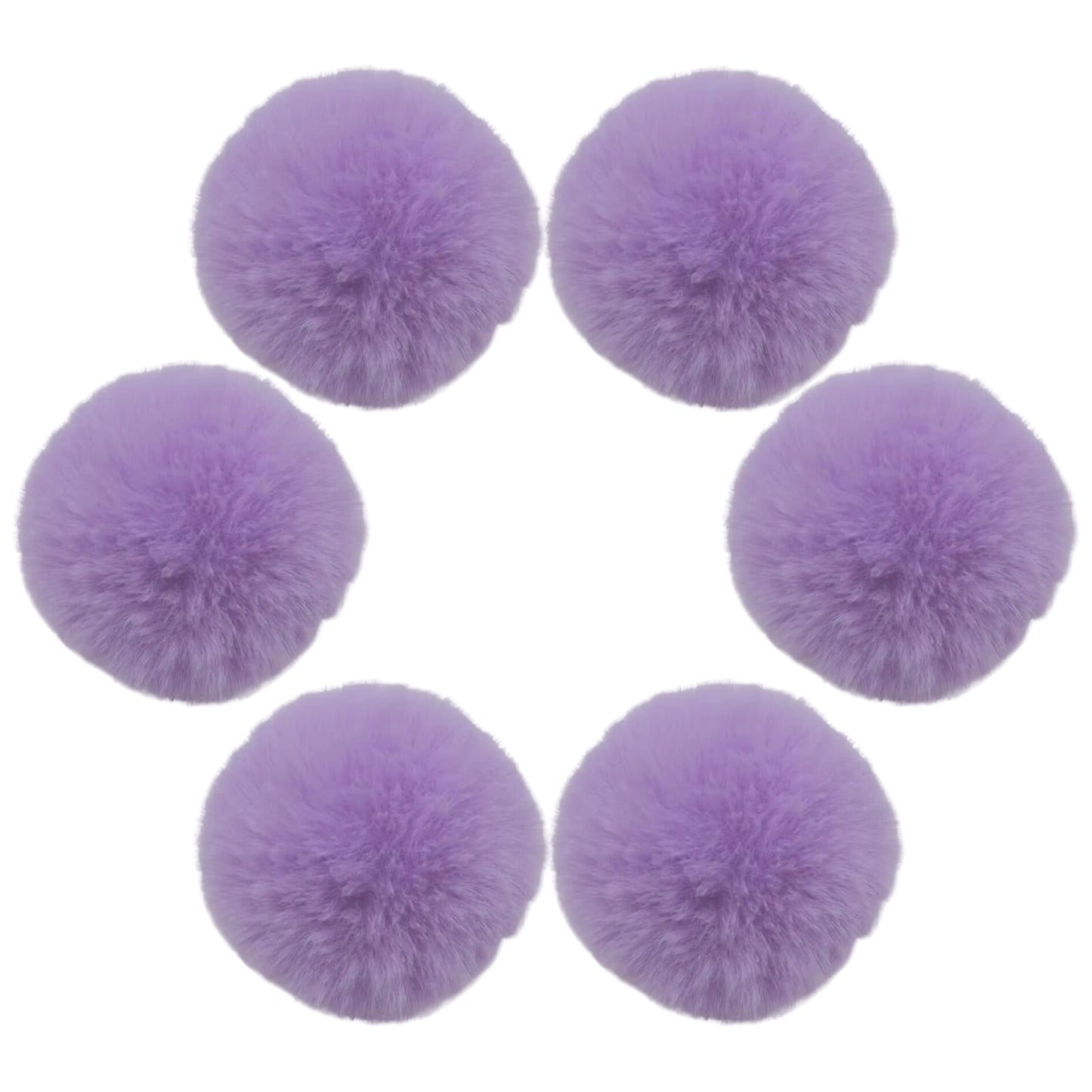 7.5cm Faux Rabbit Fur Ball for DIY Crafts, Keychains, and Decorations, 6-Pack