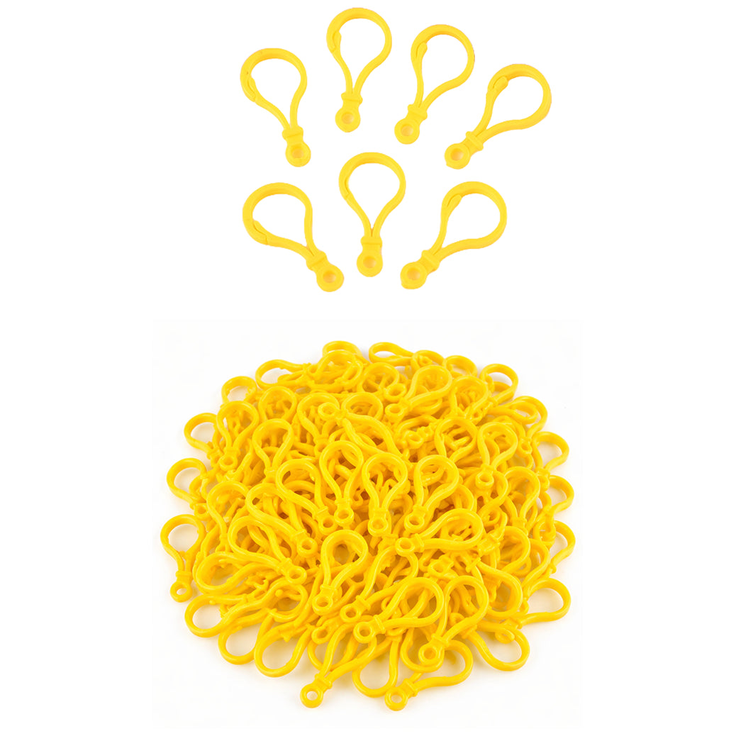 Plastic Keychain Clip Set with Lobster Claw Hooks for Crafts and DIY Projects, Pack of 100