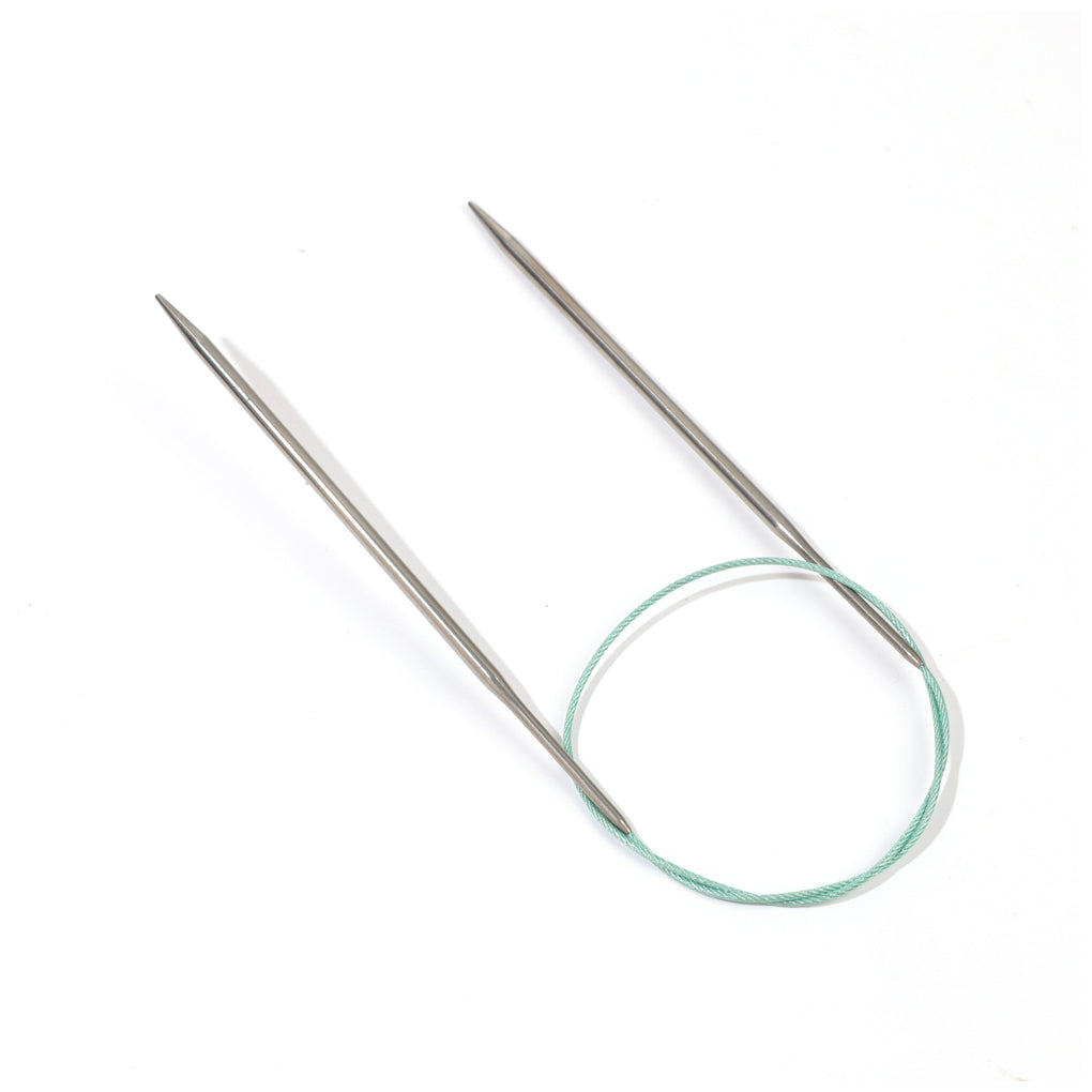 24 Inch Stainless Steel Circular Knitting Needle Size US 6 (4mm) with Flexible Red Cable