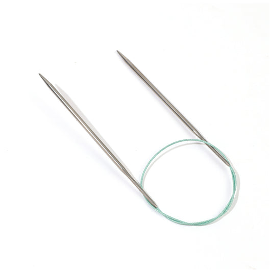 24 Inch Stainless Steel Circular Knitting Needle Size US 6 (4mm) with Flexible Red Cable