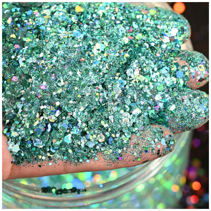 160g Holographic Chunky Glitter for Resin Art, Nails, Face, Hair, Tumblers, Crafts, and DIY Decorations