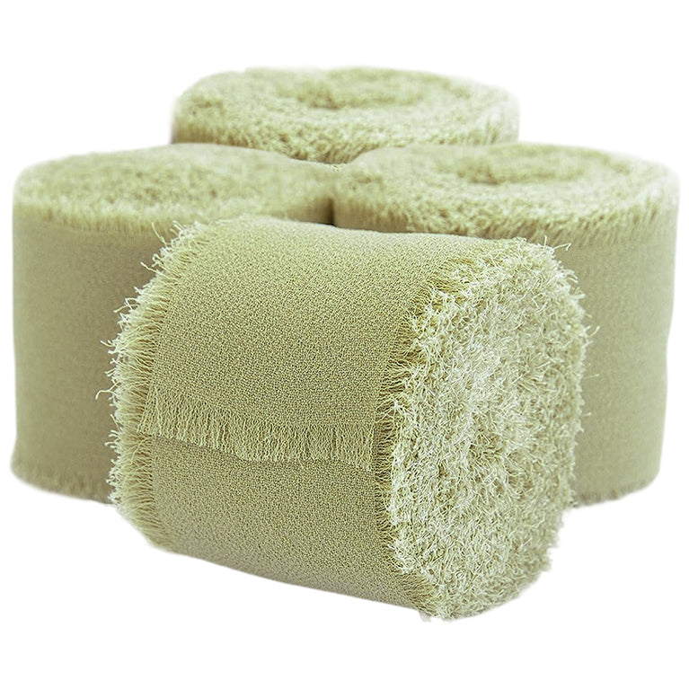 Chiffon Ribbon Rolls 1.5 Inch 5.5 Yards for Gift Wrapping Weddings Parties Floral DIY Crafts, Pack of 4