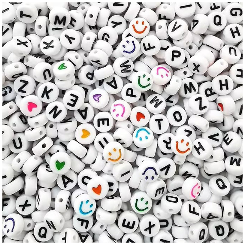 3500PCS Colorful Acrylic Letter Beads 4x7mm Round Alphabet Beads for DIY Jewelry Making Crafts