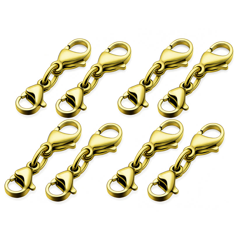 Stainless Steel Double Lobster Clasp Necklace Extenders for DIY Jewelry Making