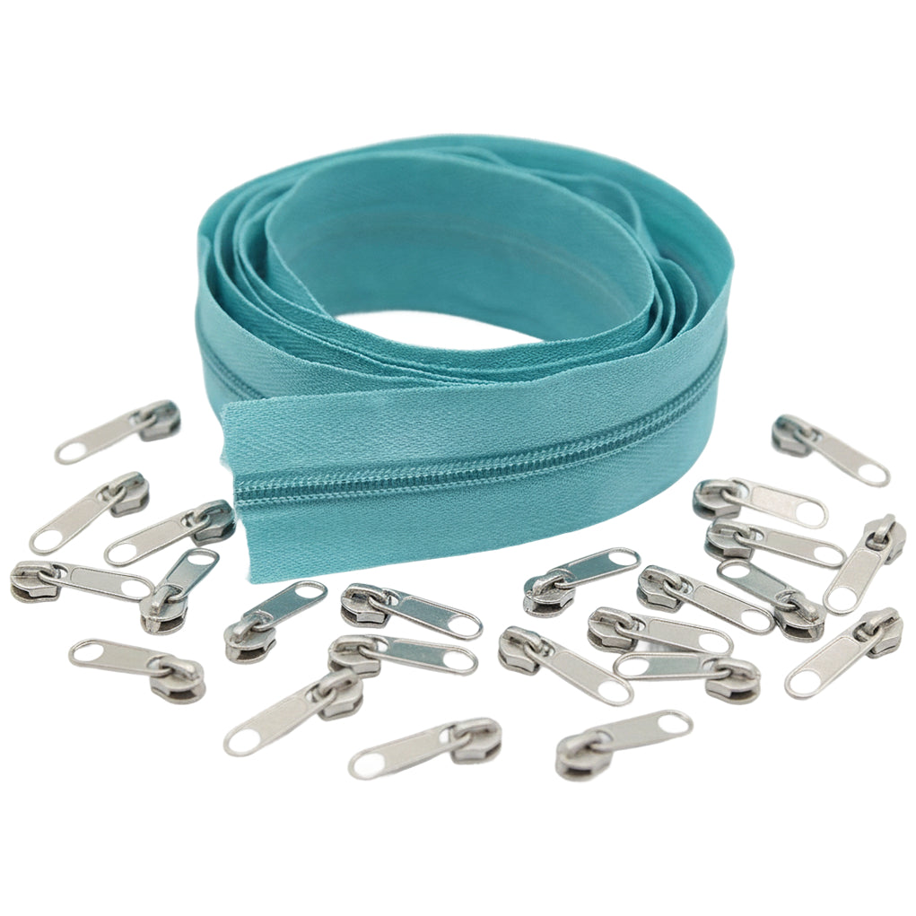 10 Yard Nylon Coil Zipper Roll with 25 Sliders Bulk Sewing Zippers for Bags Clothing Cushions and DIY Crafts