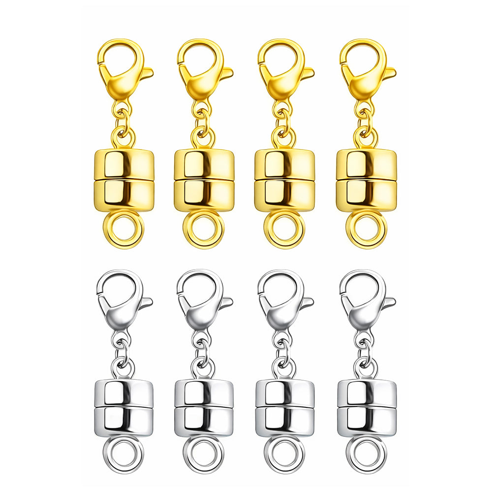 Magnetic Necklace Clasp With Lobster Closure 14K Gold Silver Alloy Jewelry Extender Bracelet Clasps Set