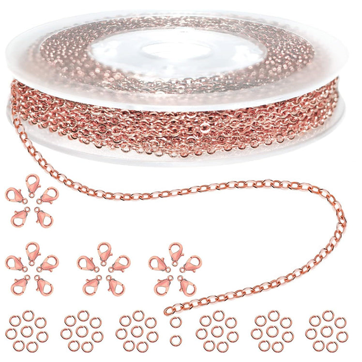 Plated Iron Rolo Link Cable Chain Roll for Jewelry Making Necklace Bracelet and DIY Craft Supplies