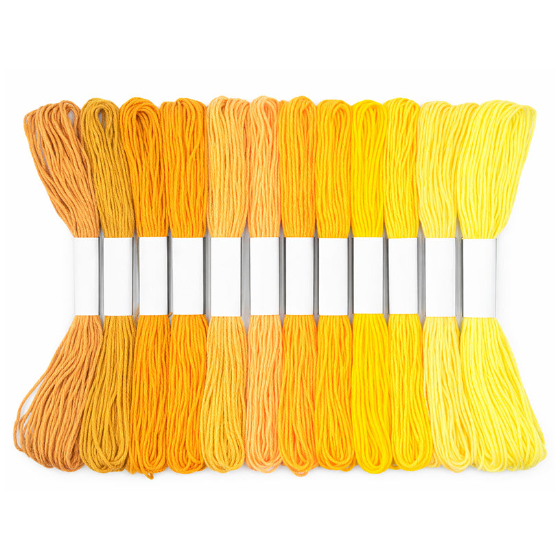 Premium Cotton Embroidery Floss Skeins for Cross Stitch Sewing and Bracelet Making, Pack of 12