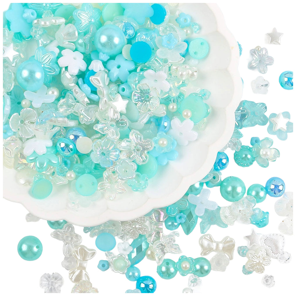 Assorted Acrylic Resin Beads Flatback Half Round Pearls for Jewelry Making DIY Crafts Bracelets Earrings Necklaces, Pack of 260