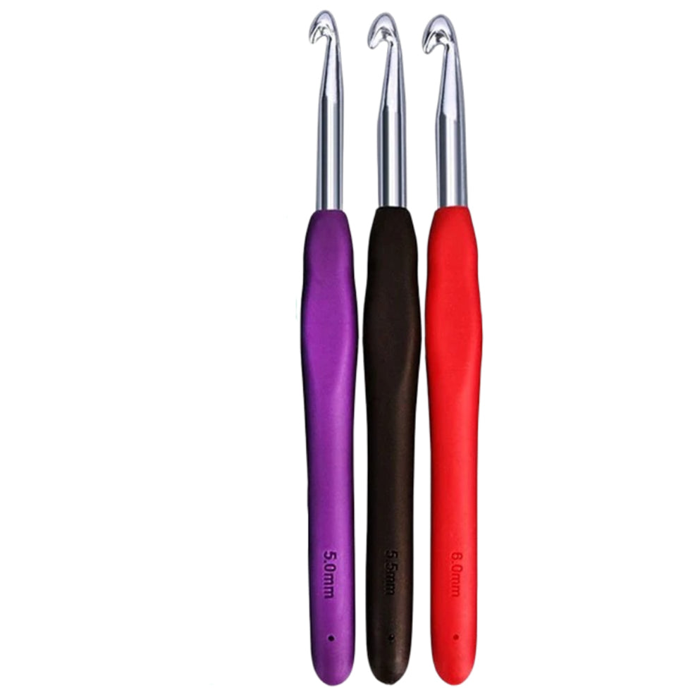 Crochet Hook 3 Sizes Set for DIY Yarn Projects, Knitting Gloves, Hats, Bags, and More