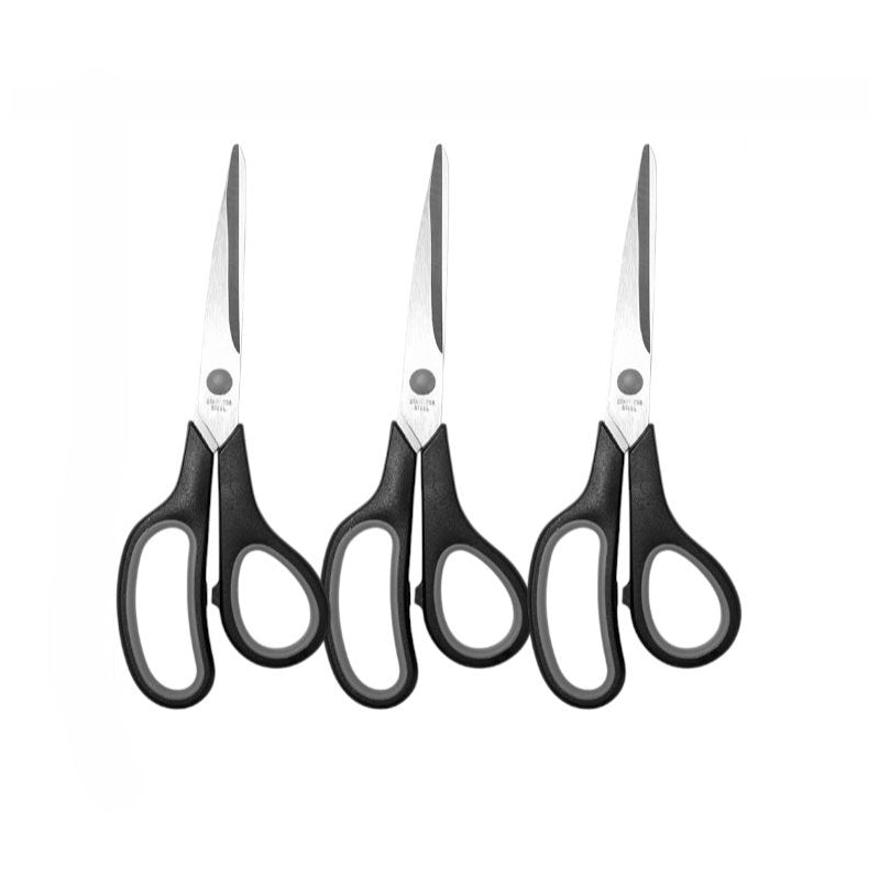 Multipurpose Scissors with Ergonomic Handles for Home, Office, Sewing and Craft Cutting, Pack of 3