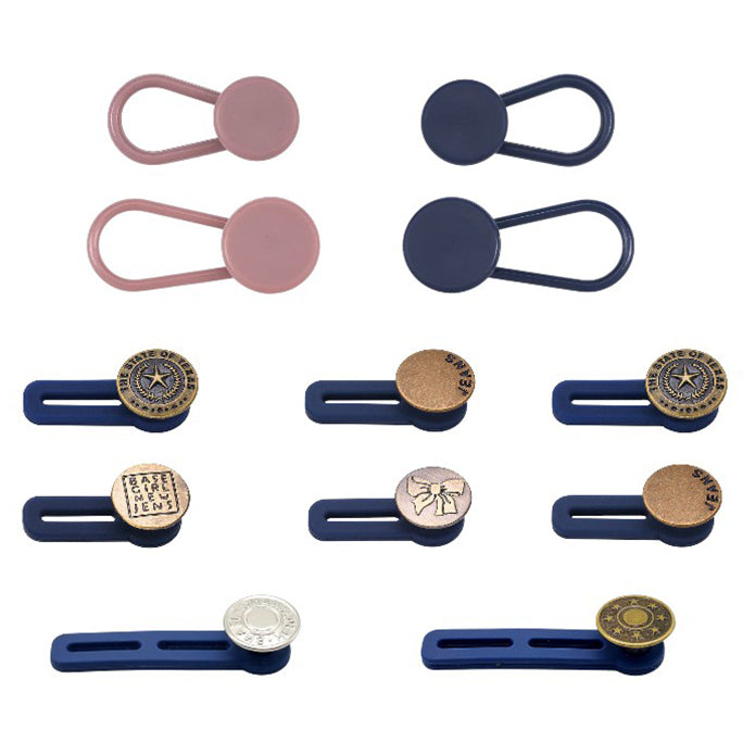 Button Waist Extenders for Jeans and Pants No Sew Adjustable Waistband Extension, Pack of 12