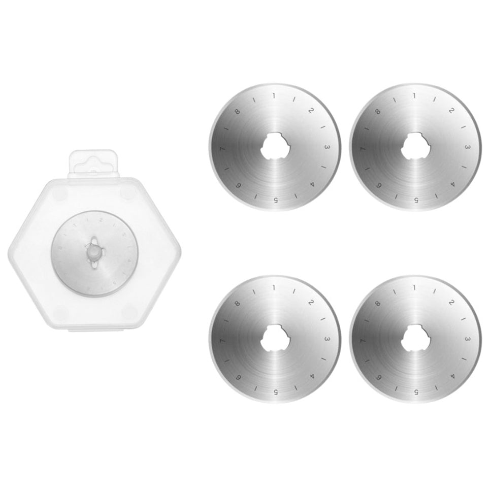 Rotary Cutter Replacement Blades Compatible with Olfa and Fiskars for Quilting, Sewing, Scrapbooking and Craft Cutting Tools